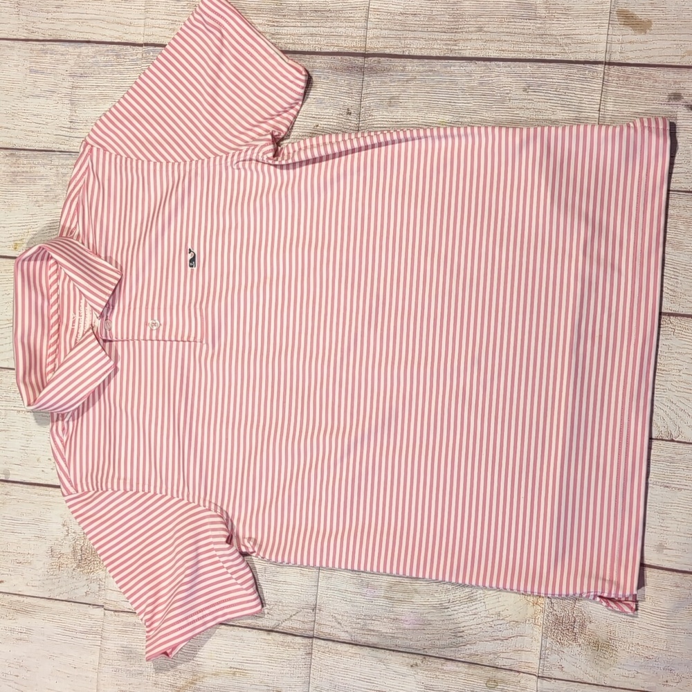 Vineyard Vines Performance youth size M 12-14 pink & white stripe short